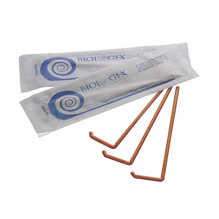 Que trang dạng L (L-shaped Spreader), Polystyrene, tiệt trùng từng cái, màu cam – 65-1001 – Biologix