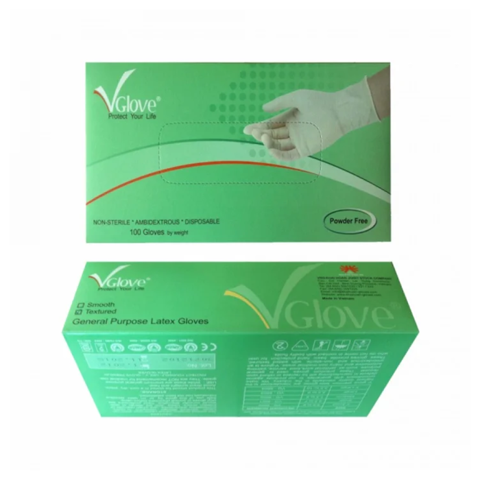 Găng tay cao su thiên nhiên có bột size S (nhám) – Vglove